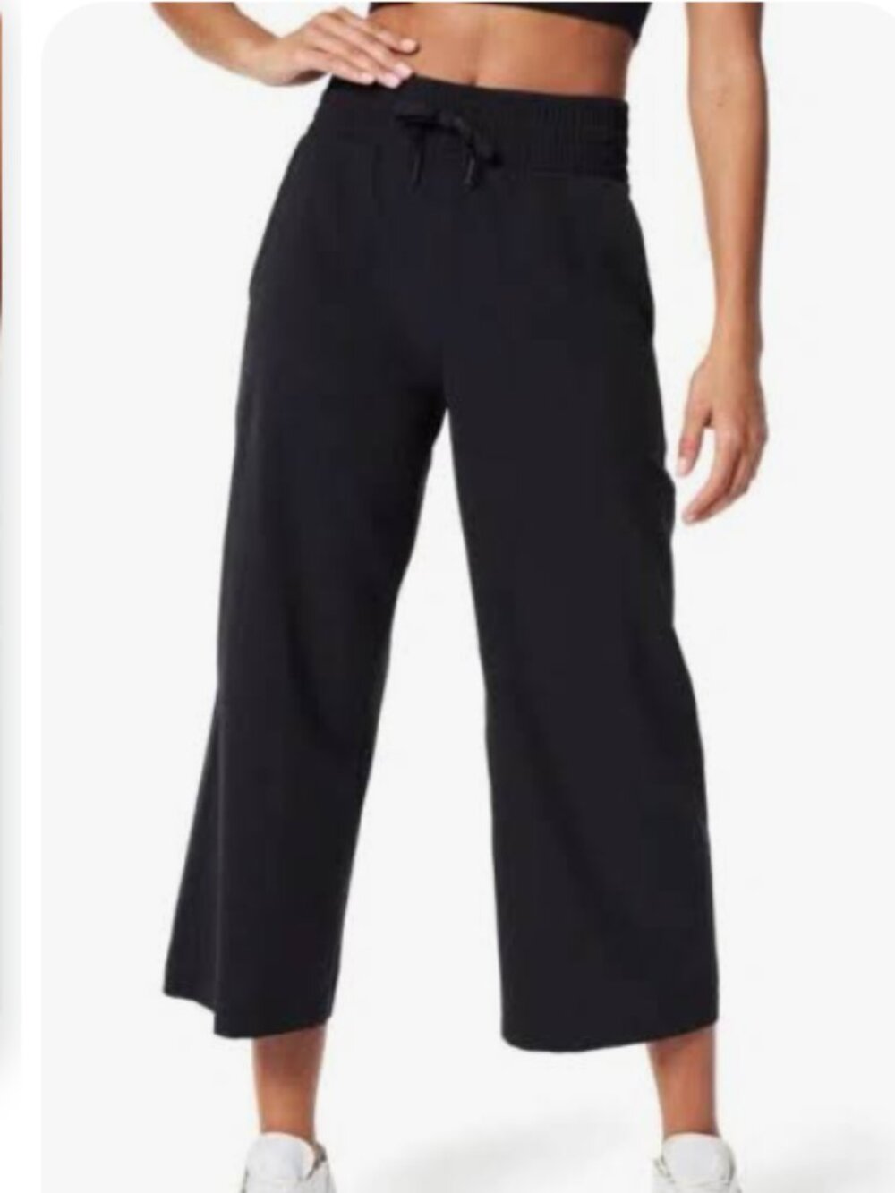 SPANX Out of Office Cropped Wide Leg Pants Black Size L